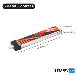Аккумулятор BetaFPV Lava 1S 300 мА·ч 75C (5 шт) – аккумуляторная батарея для квадрокоптеров BetaFPV Meteor. Photo 3